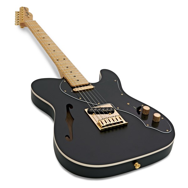 Fender FSR Telecaster Deluxe Thinline, Satin Black w/ Gold