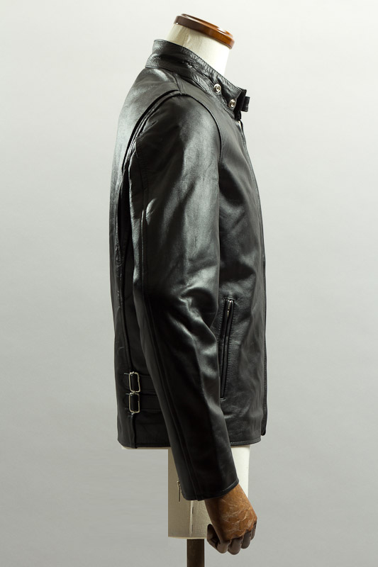 シングルライダースジャケット ブラック カウレザー、ライダース