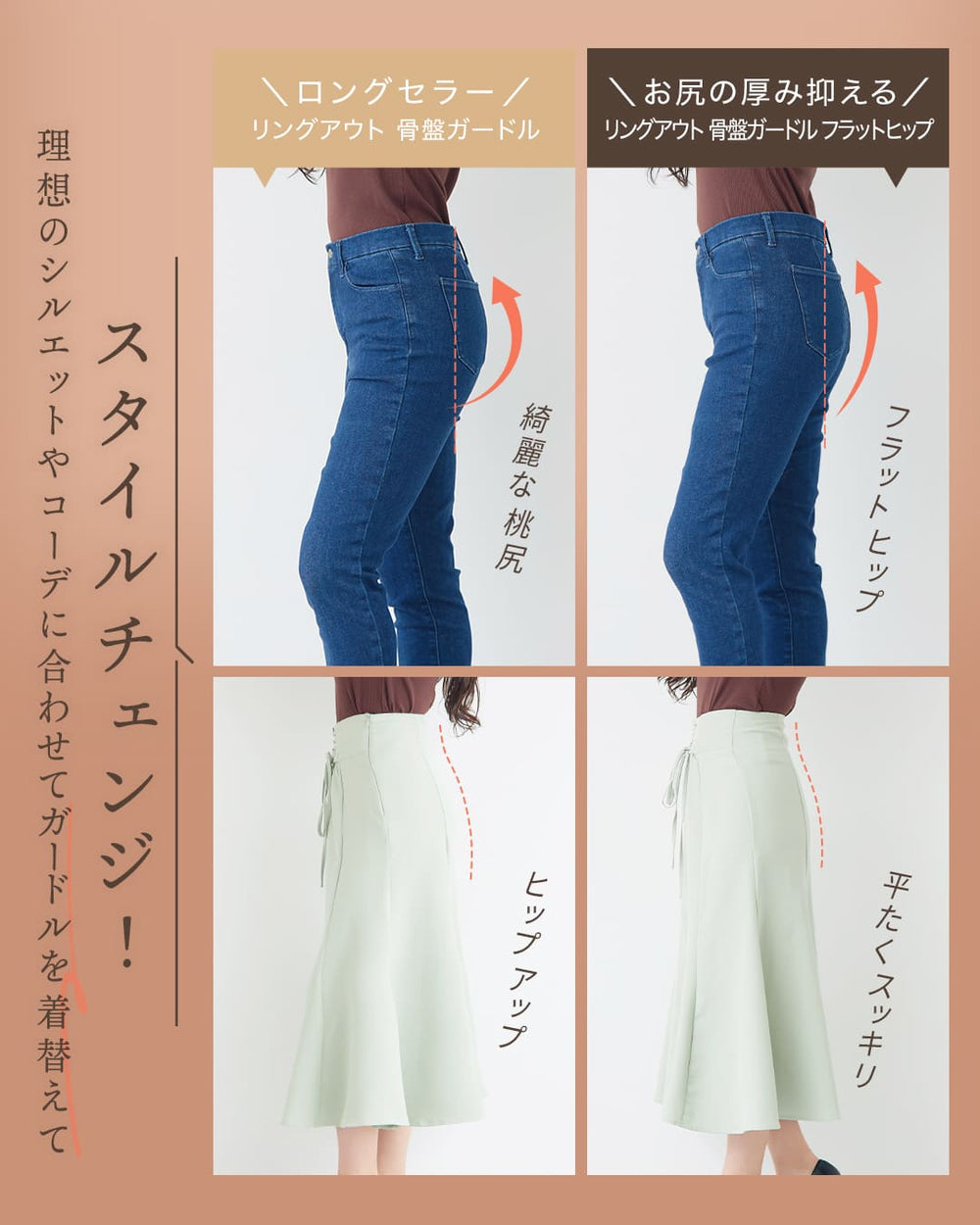 リングアウト骨盤ガードル フラットヒップ | ラディアンヌ 公式サイト