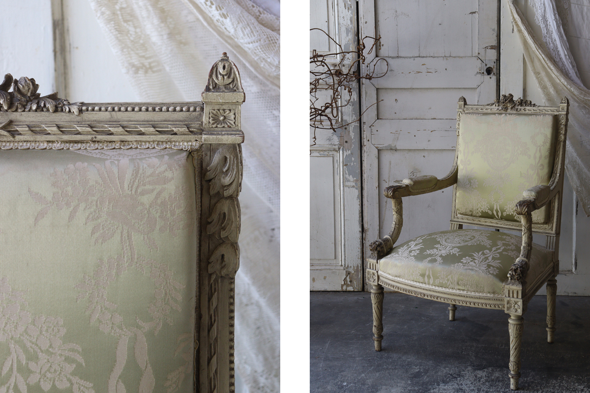 E17-2 フランスアンティーク ルイ16世様式 1890年代 アーム付きサロン