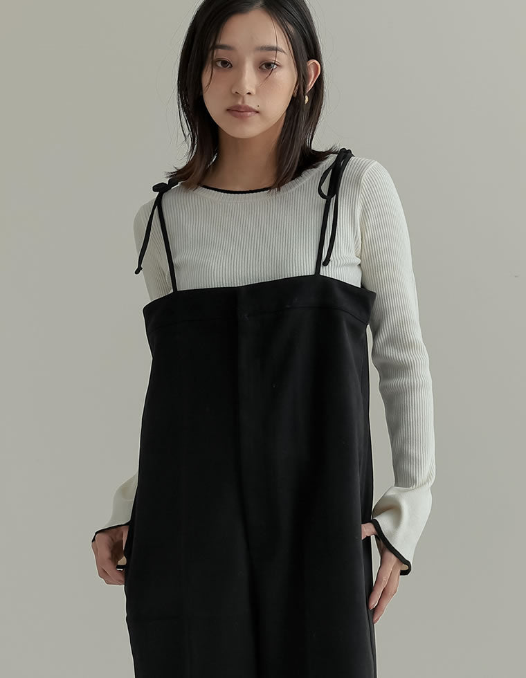 ウールタッチリボンサロペット - オールインワン通販 | 人気レディース