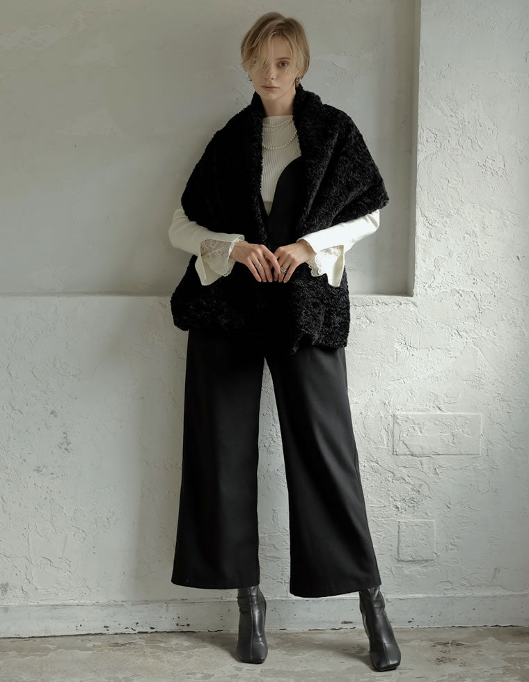 ヘリンボーンツイードハートカッティングキャミオールインワン