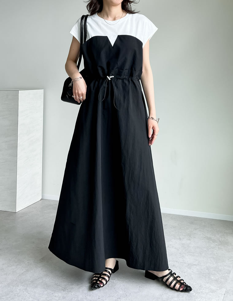 切り替えドロストフレアドッキングワンピ - ワンピース通販 | 人気