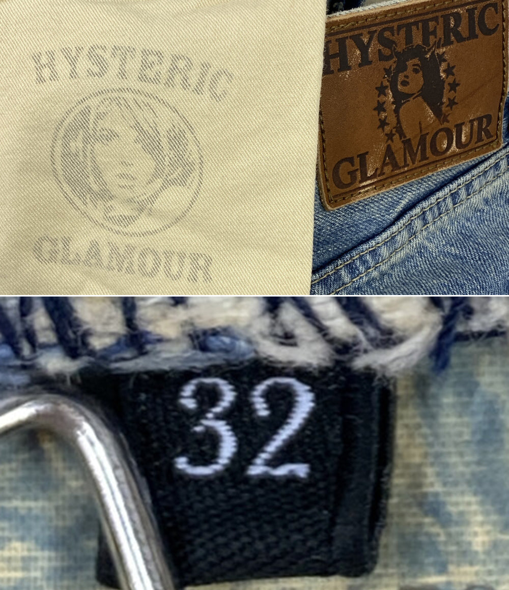 ヒステリックグラマー 美品 デニムパンツ スタッズガールプリント