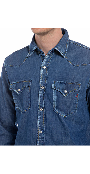インディゴデニムウエスタンシャツ｜REPLAY リプレイ公式通販サイト