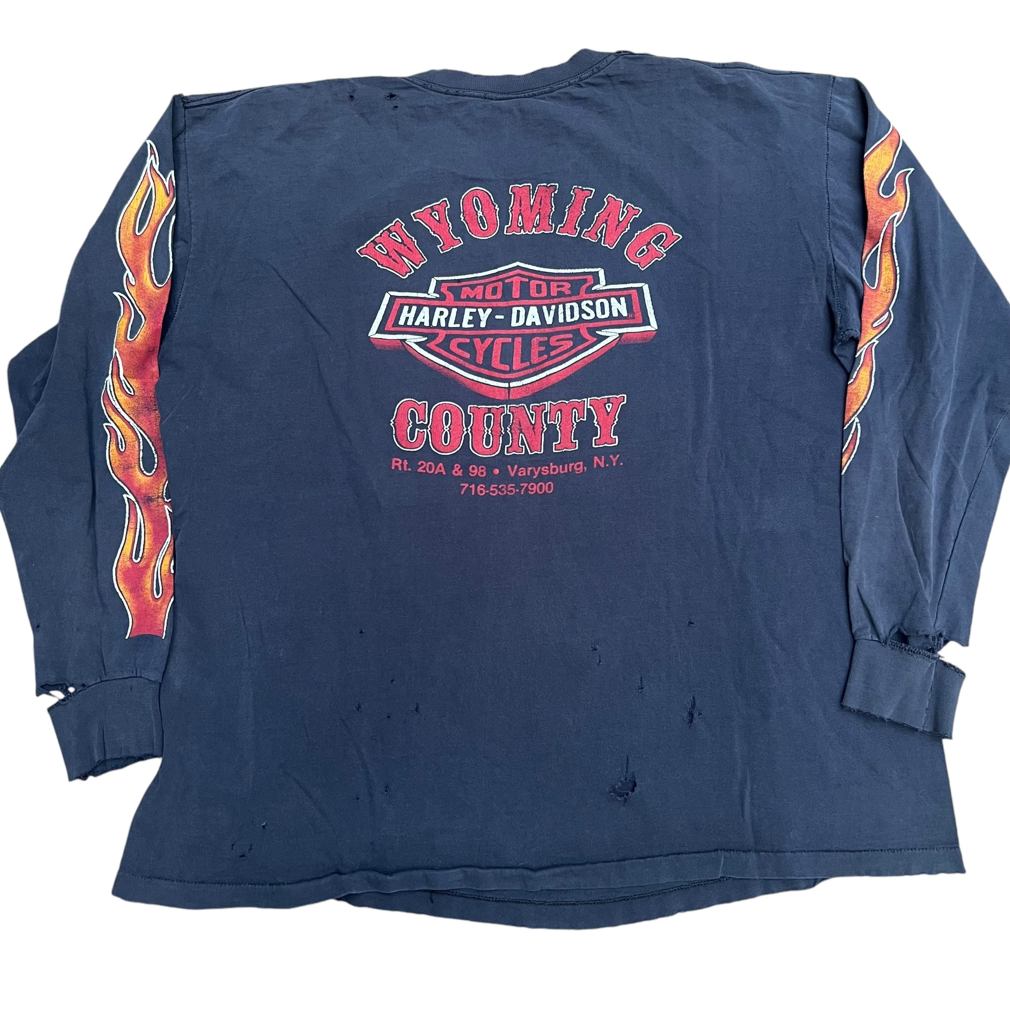 Vintage TOUCH OF GOLD Harley Davidson Motorcycles Flames 1988 Long