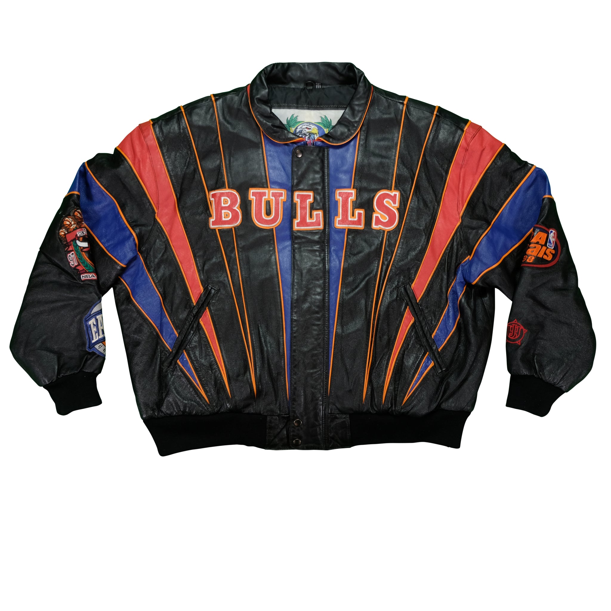 Vintage 1998 Chicago Bulls Repeat 3Peat NBA Champs Leather Jacket