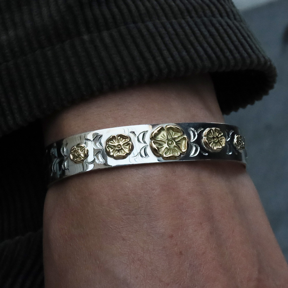 TADY&KING[ORDER ITEM]アラベスク平打ちバングル大中小5点K18ローズ