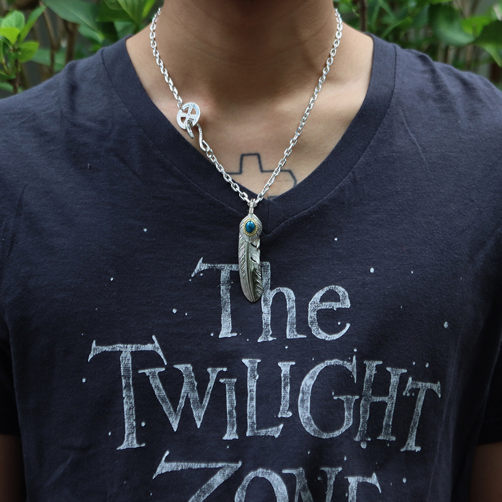 TADY&KING[ORDER ITEM]特大ハートSVフェザー金縄スパイダーターコイズ