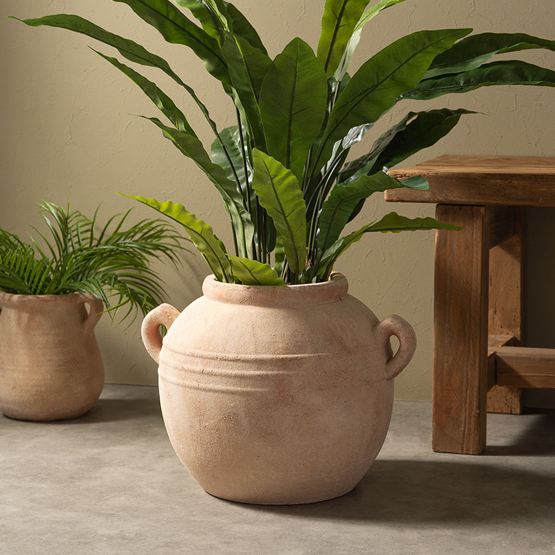 プランターカバー 鉢カバー テラコッタ 素焼き 陶器 約 W 43cm D 33cm