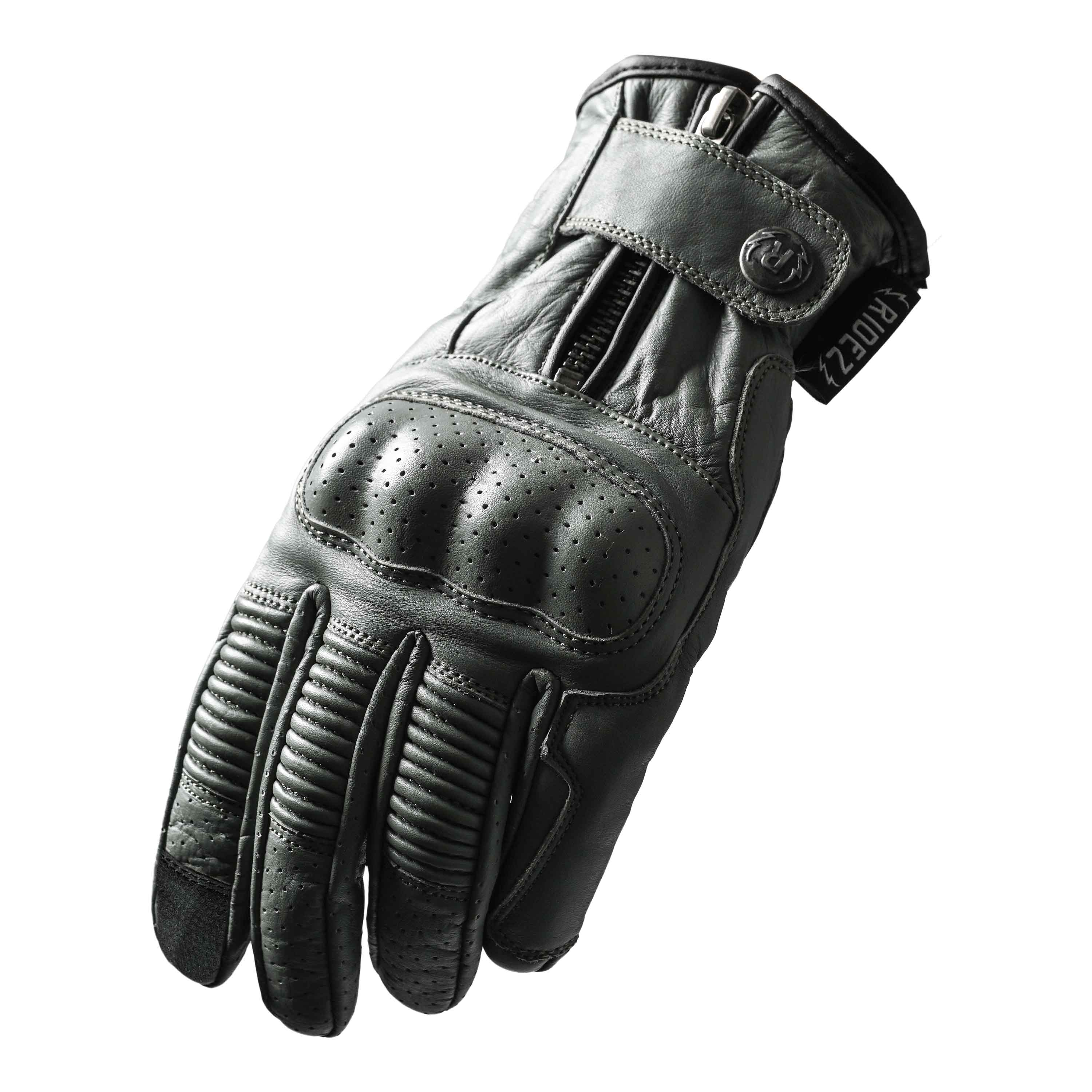RIDEZ MOTO GLOVES DEFOE バイク用 レザーグローブ GRAY RLG2201