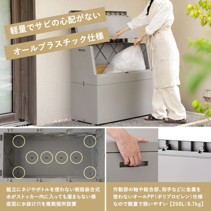 SOLOW 出し入れがスムーズな屋外ストッカー 250L | リス公式オンライン
