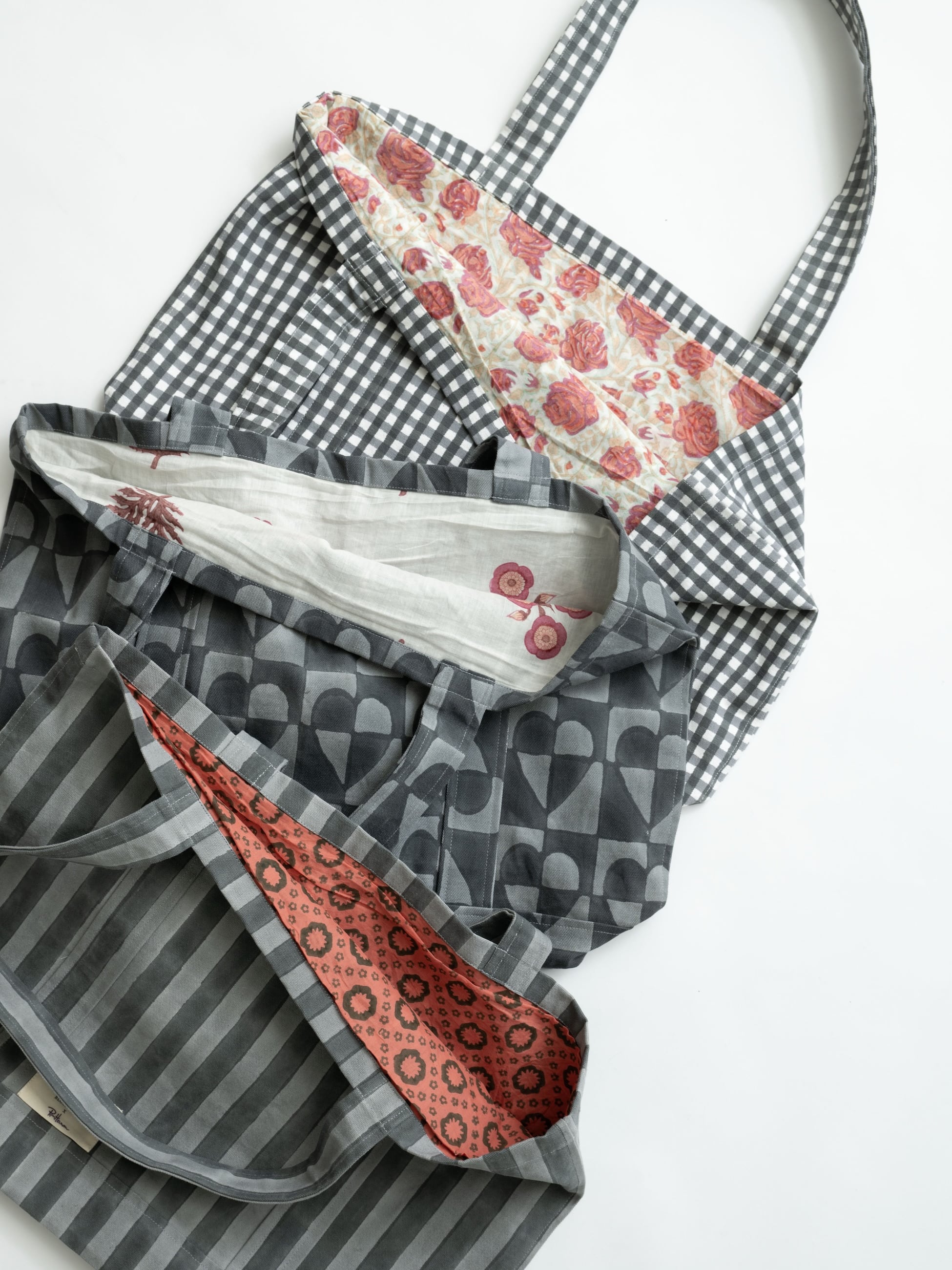 スモール トートバッグ（ワイドストライプ）｜SZ BLOCKPRINTS