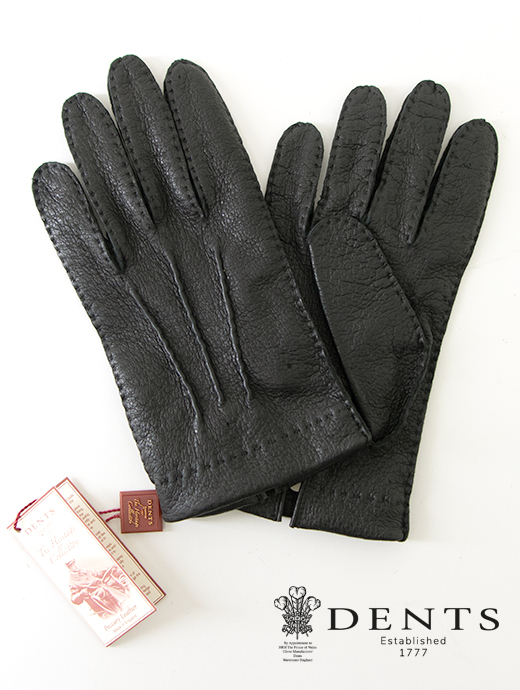 未使用 タグ付き】DENTS グローブ ペッカリーレザー ブラウン 7 1/2 未