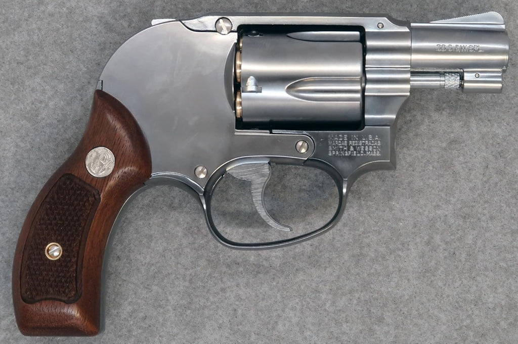 マルシン】S&W M649 シルバーABS 木製サービスグリップ 6mmBB Xカート