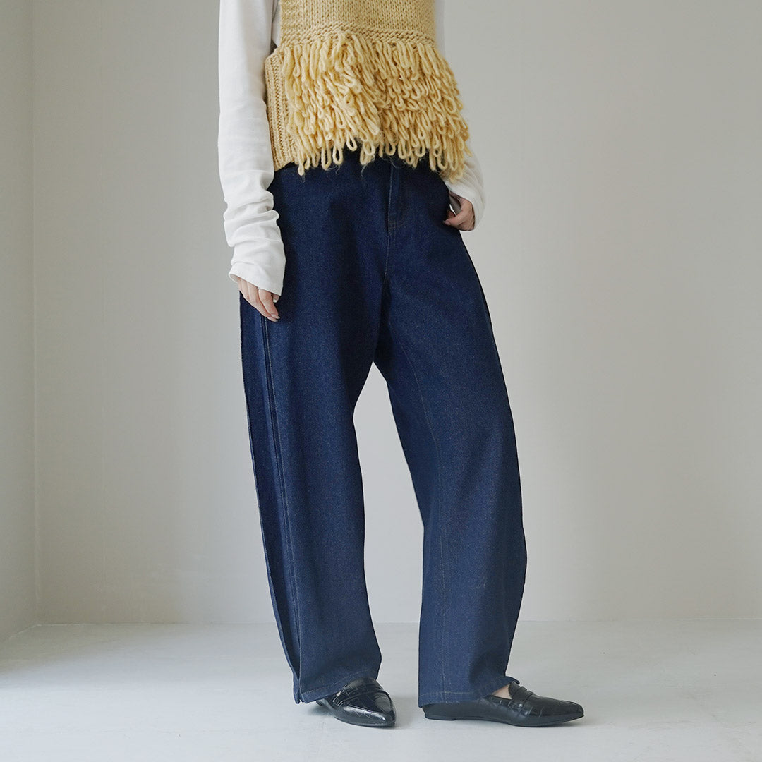 YENN（イェン） サイドプリーツ デニムパンツ / レディース ボトムス