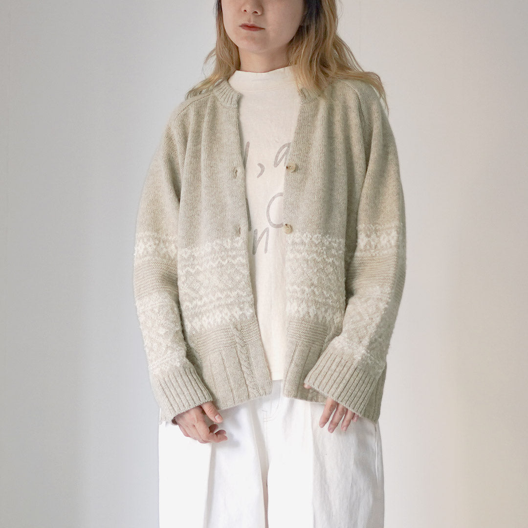 TUMUGU（ツムグ） ミックスヤーンジャガード カーディガン
