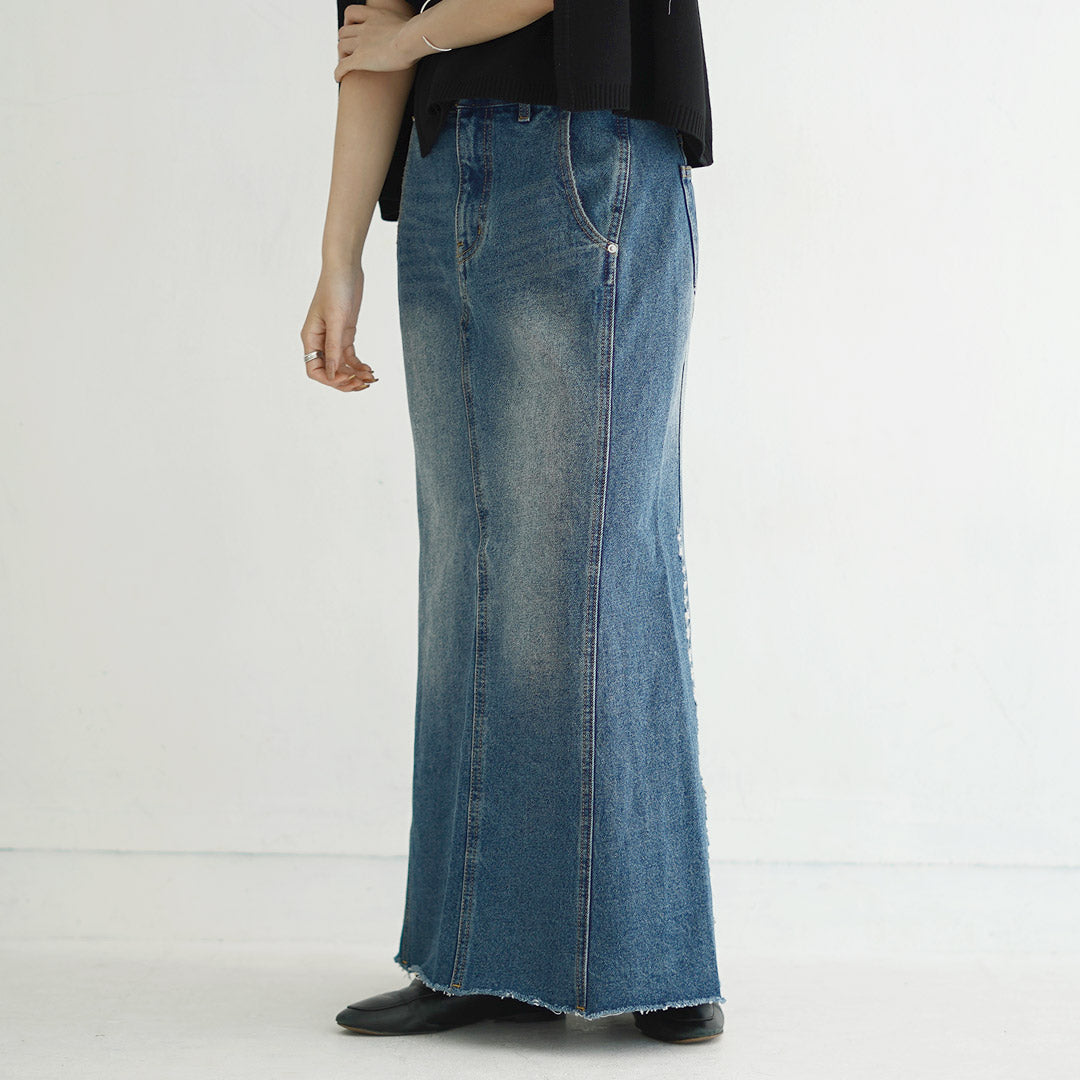 YENN（イェン） デニム マーメイドスカート / ロング Aライン スリット