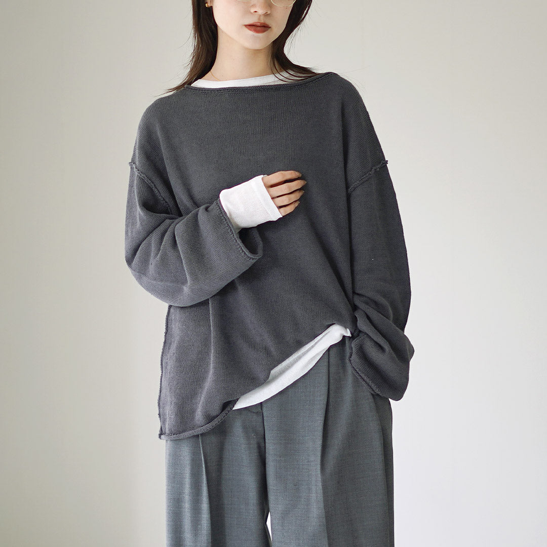 ETRE TOKYO（エトレトウキョウ） ロールエンドリネンニットプル