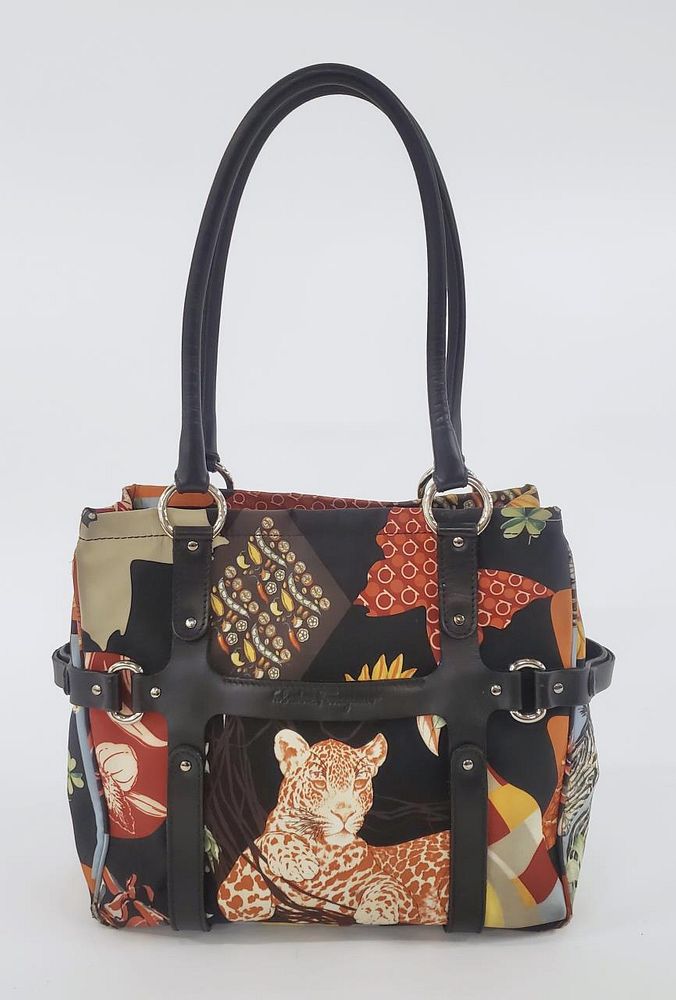 SALVATORE FERRAGAMO FIERA TOTE, ANIMAL SAFARI sold at auction on