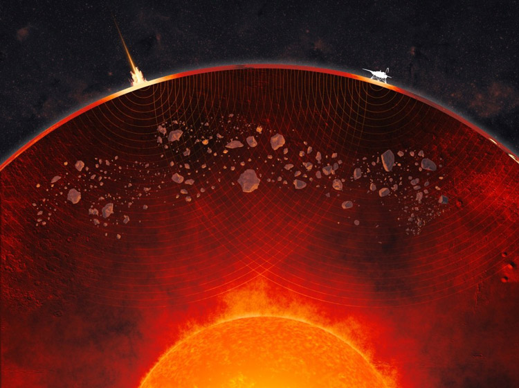 火星内部、太古の巨大天体衝突の破片多数 米探査機データで判明