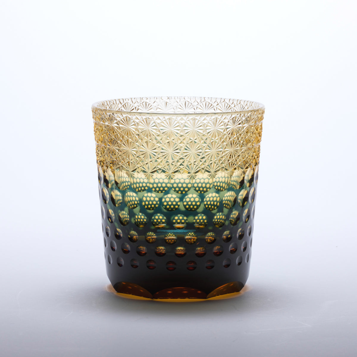 M-204 石塚春樹作 菊繋ぎに玉重文様 オールド – 硝子工房 彩鳳