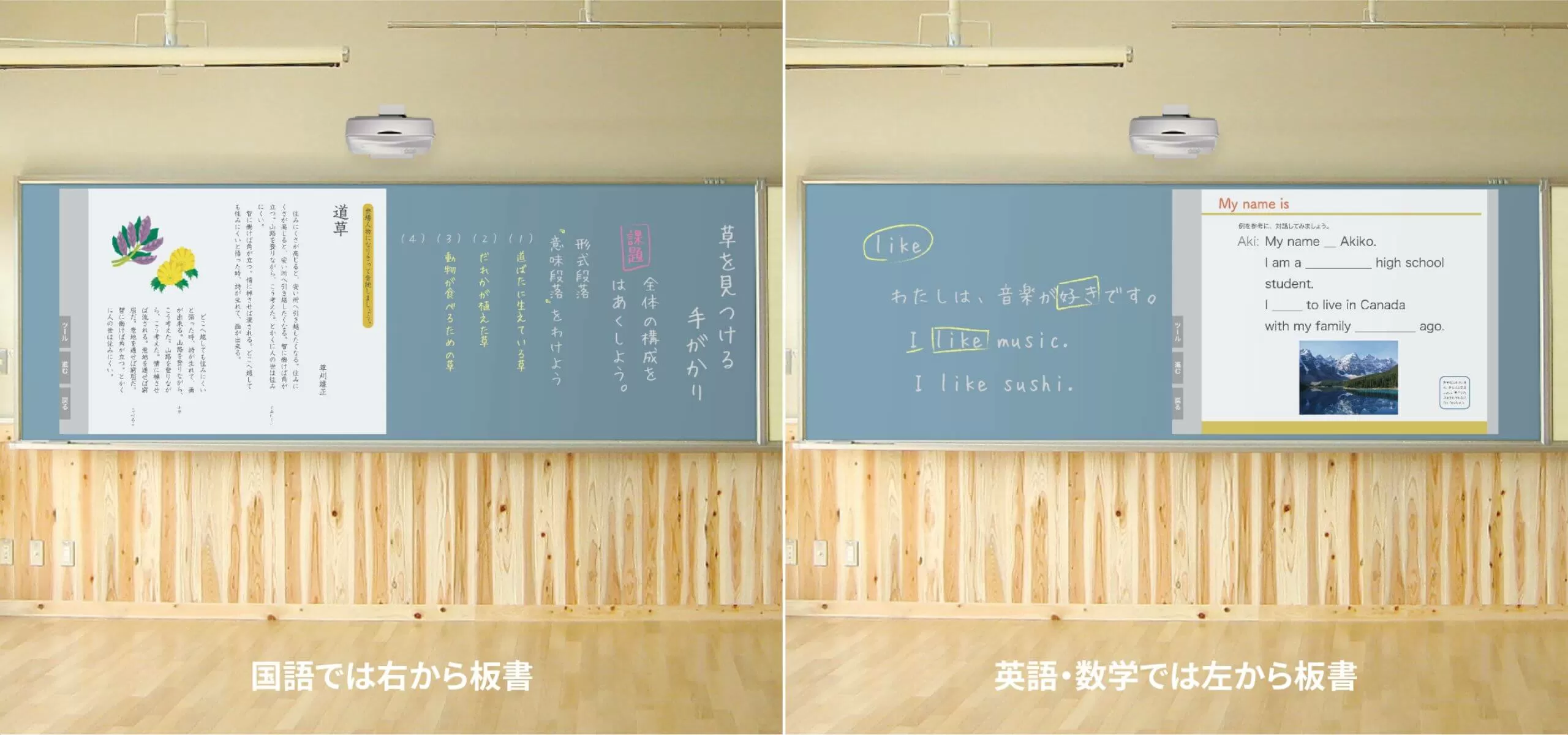 ウルトラワイドプロジェクター型電子黒板「ワイード」 | サカワ