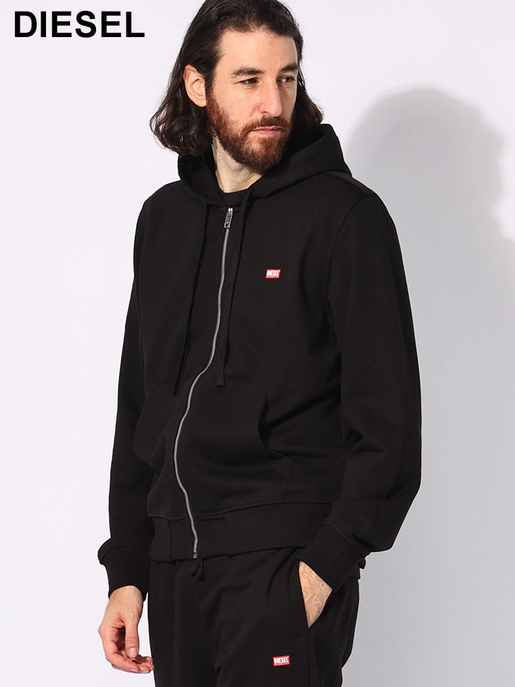 DIESEL (ディーゼル) コットンジャージー ワンポイントロゴ フルジップ