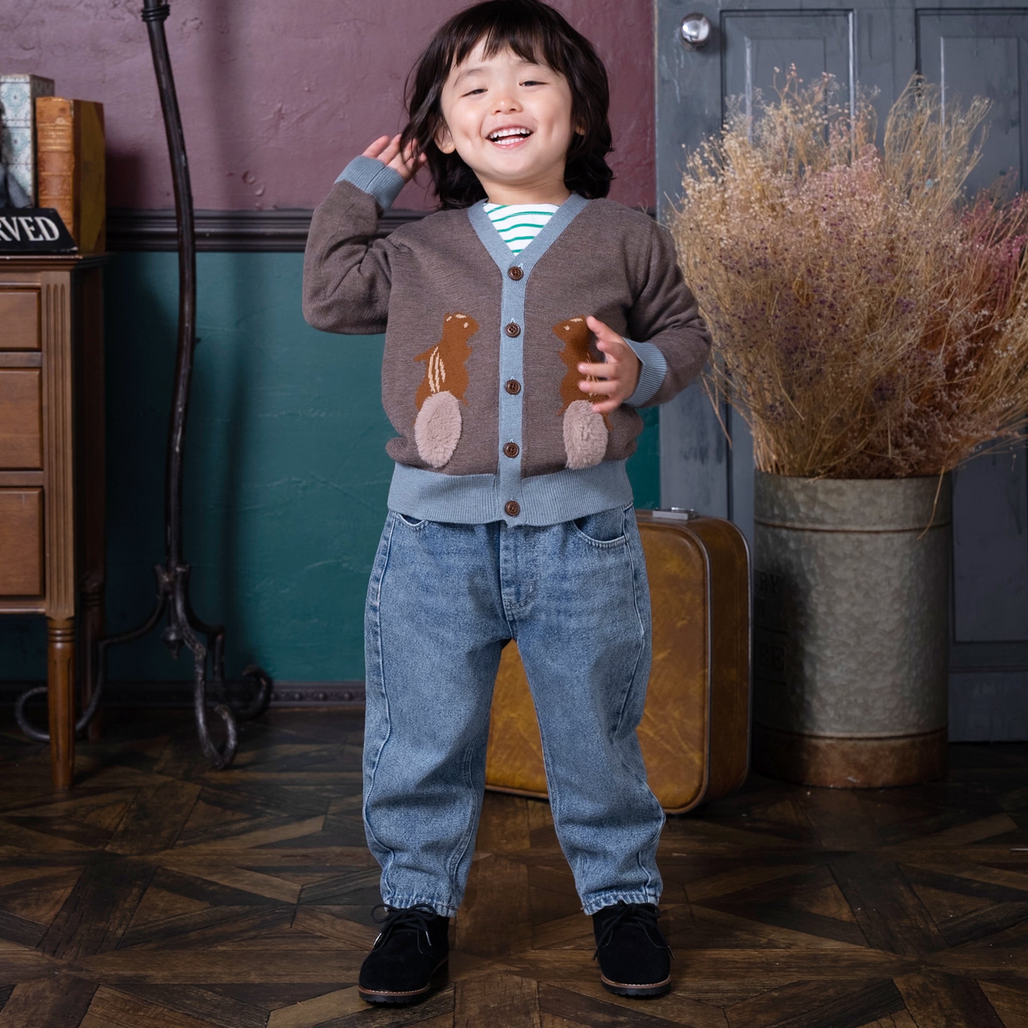 SALE 30%OFF / キッズ&ママサイズ】ami amie : リスカーディガン