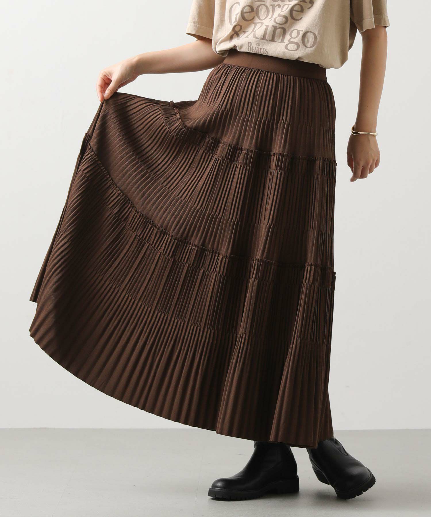 Gready Brilliantカットティアードプリーツスカート | SEKIMIKI Online