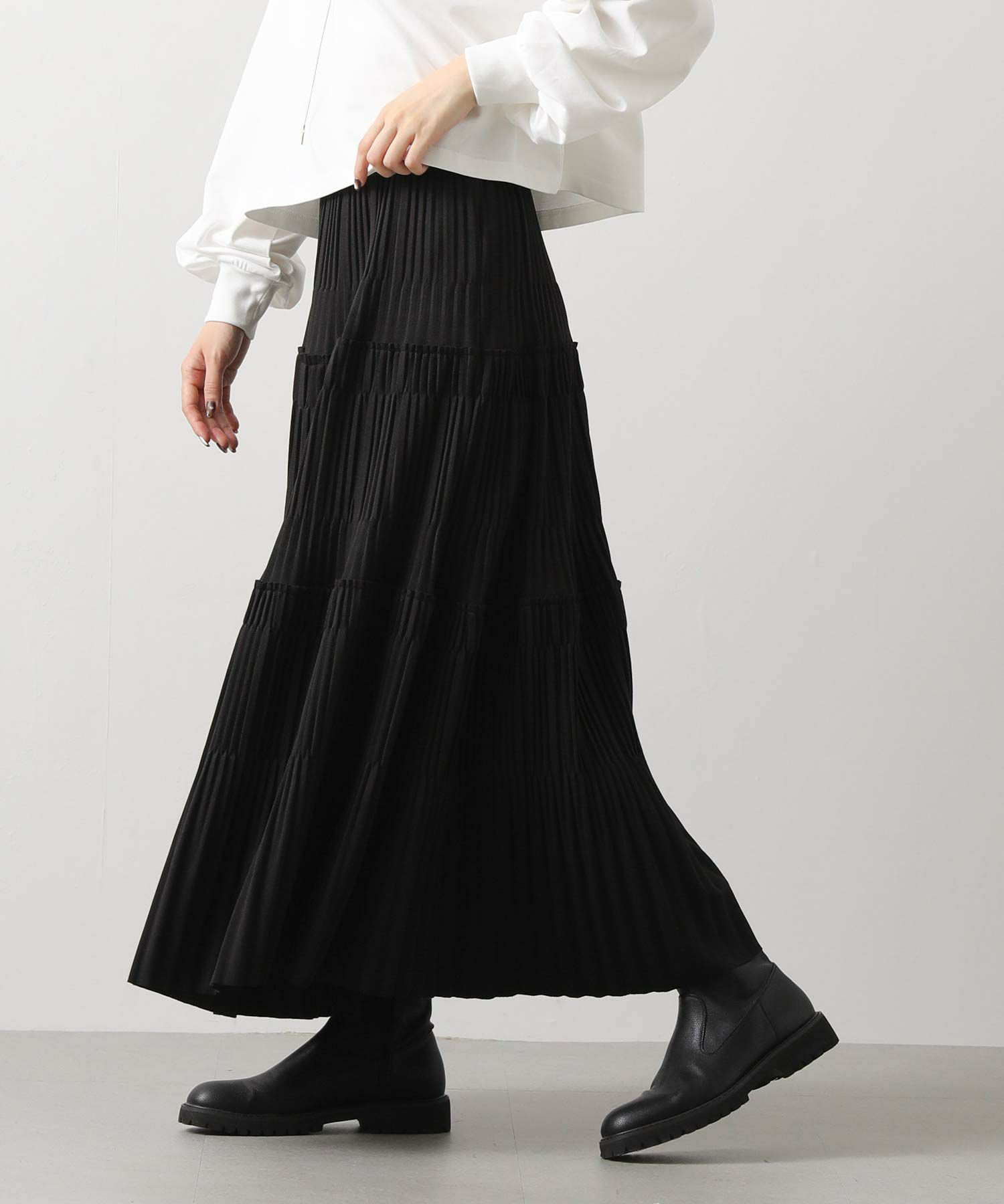 Gready Brilliantカットティアードプリーツスカート | SEKIMIKI Online