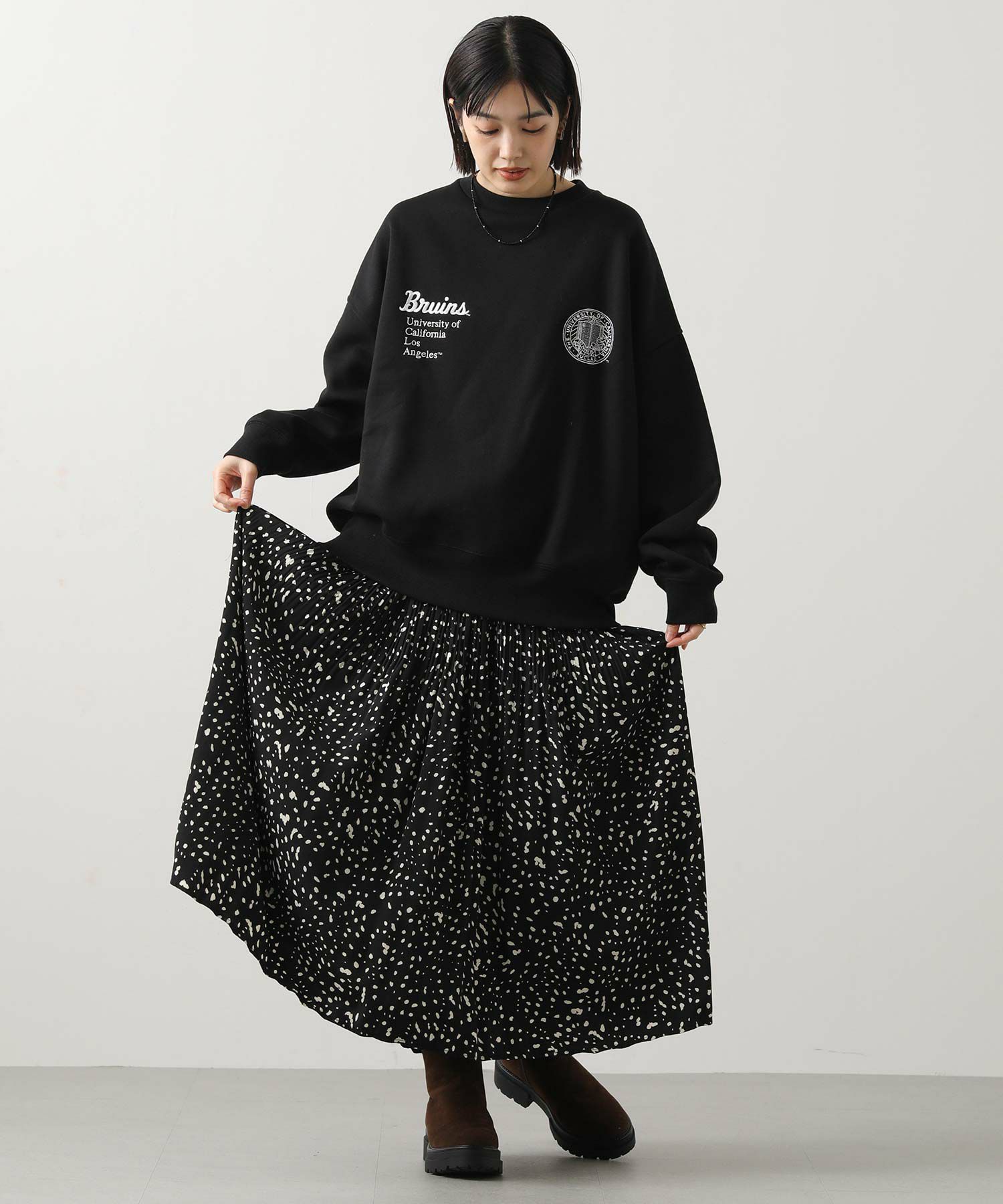 Gready Brilliantレオパード柄プリーツスカート | SEKIMIKI Online