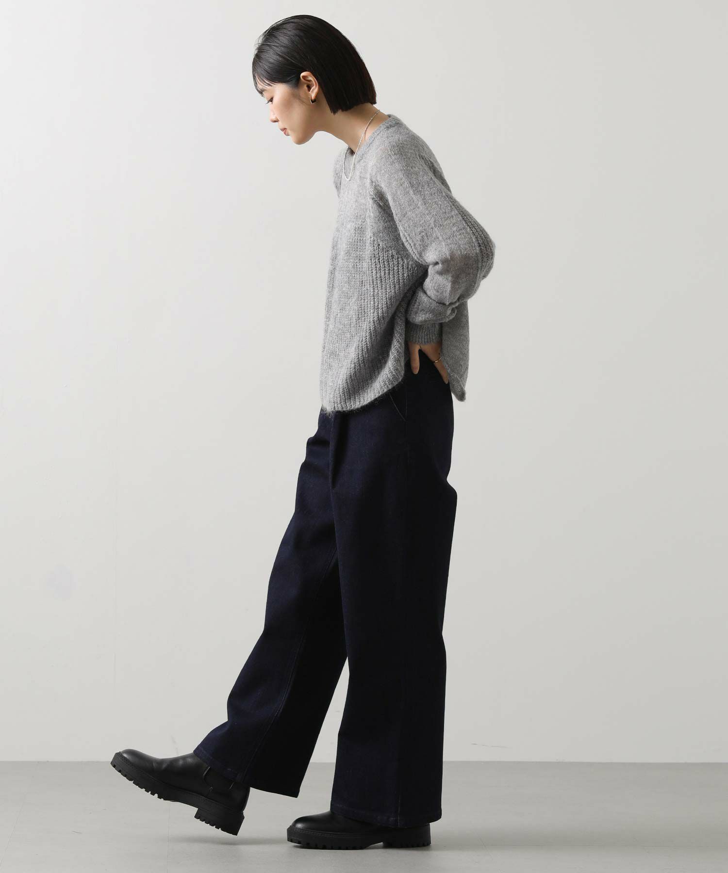 Gready Brilliantストレッチタックワイドデニムパンツ | SEKIMIKI Online