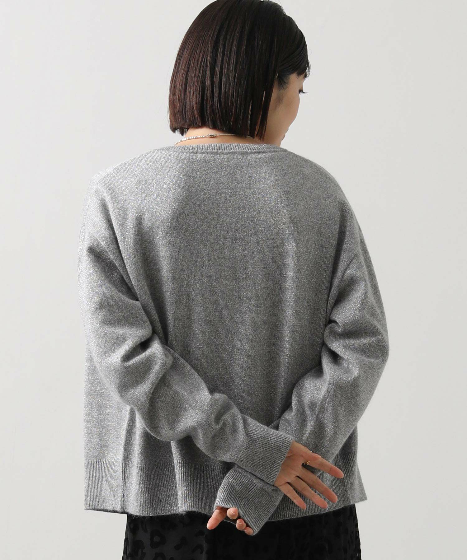 Gready Brilliantアンゴラ混ラメクルーカーディガン | SEKIMIKI Online