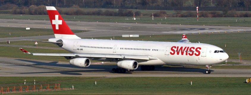 Die HB-JMB ist die erste Swiss-A340 mit Premium Eco - Sky News