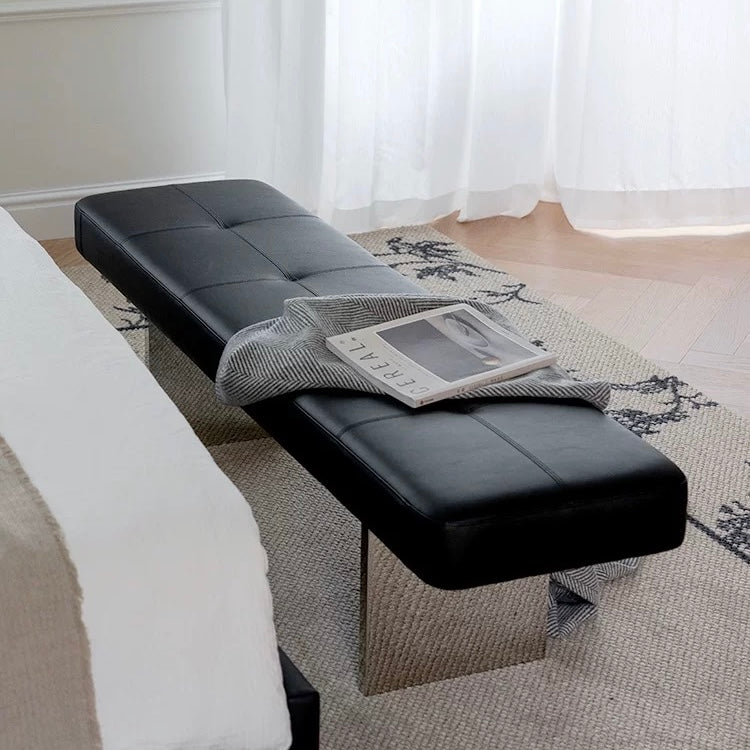 ブラックレザー ベンチ