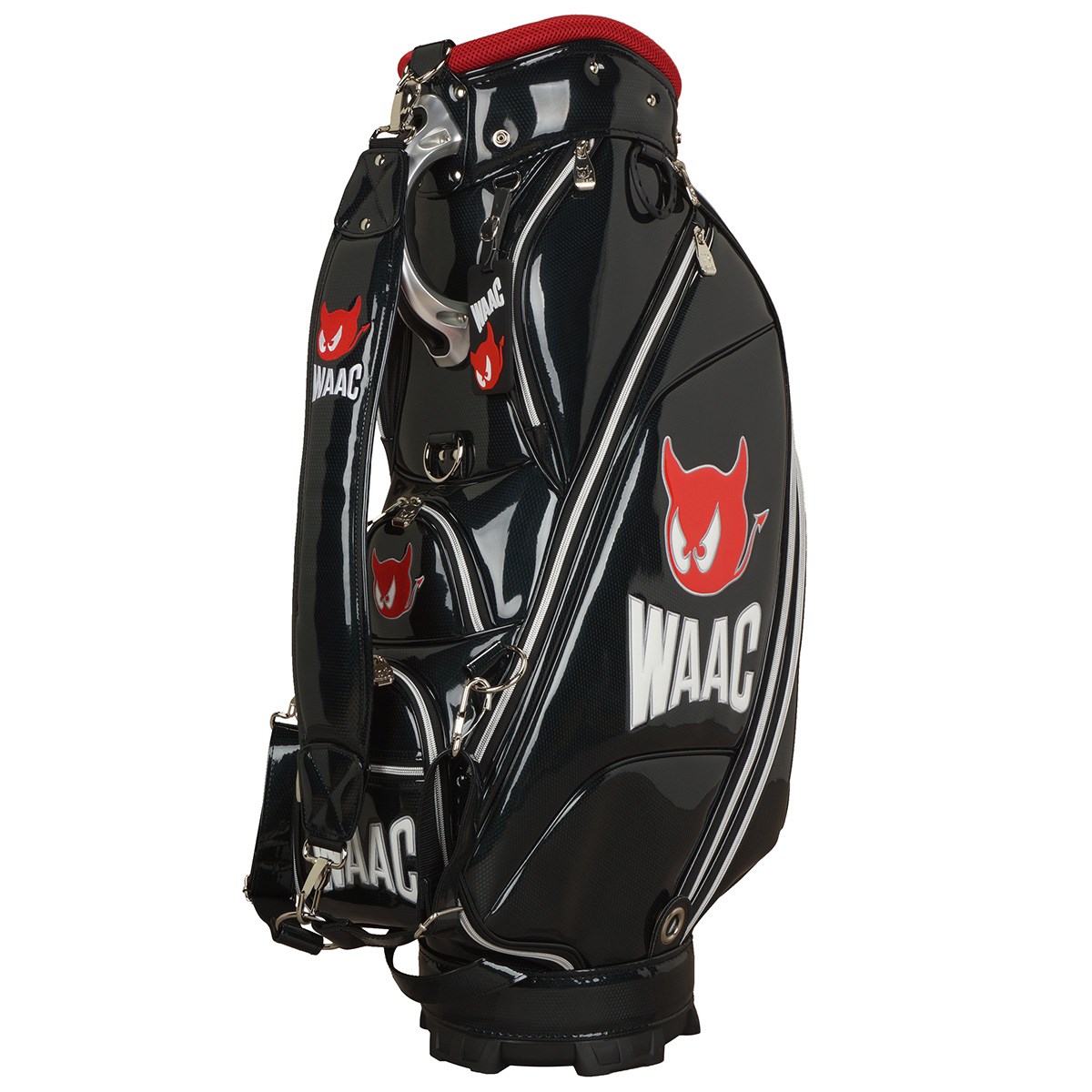 ガム】【新品】WAAC ワック エナメル キャディバッグ ブラック ガム