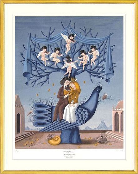 楽天市場】レイモン・ペイネ「 魚の飛行船 」リトグラフ 版画 : 内田画廊