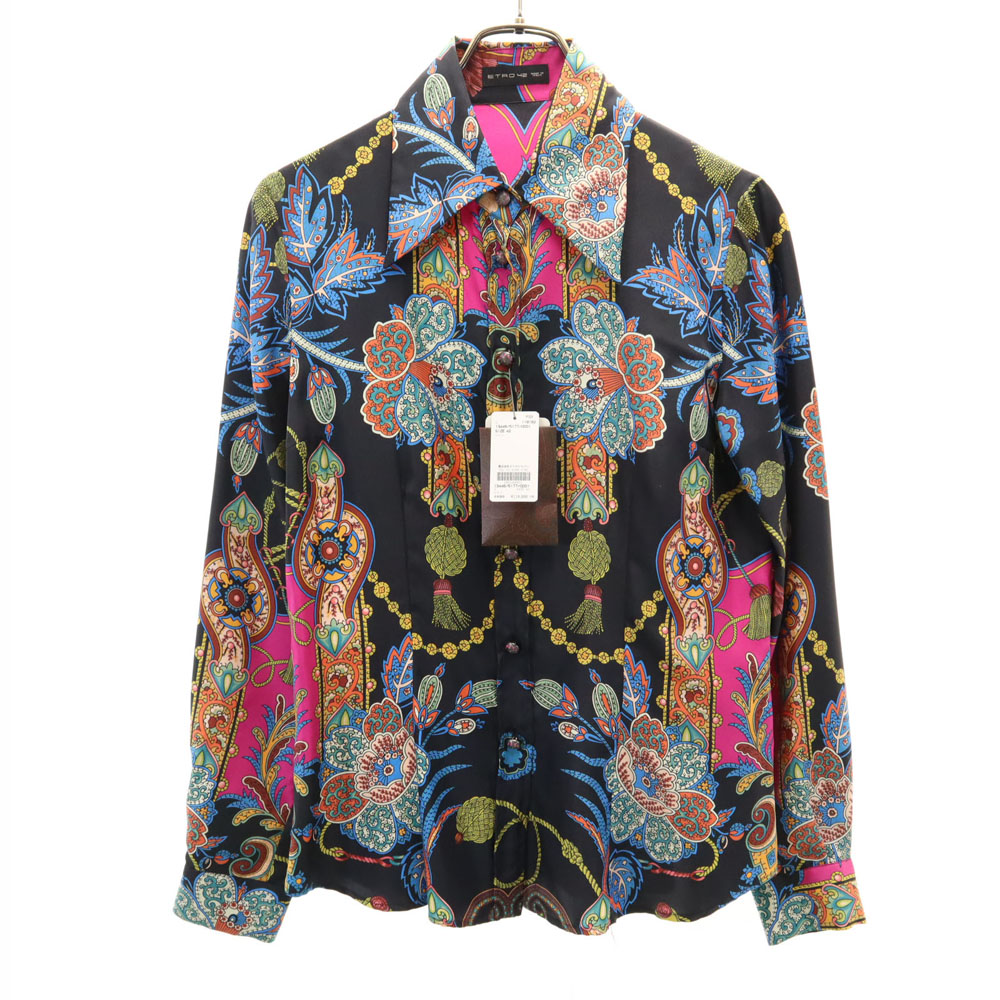 楽天市場】古着 未使用 ETRO エトロ イタリア製 シルク 総柄 長袖
