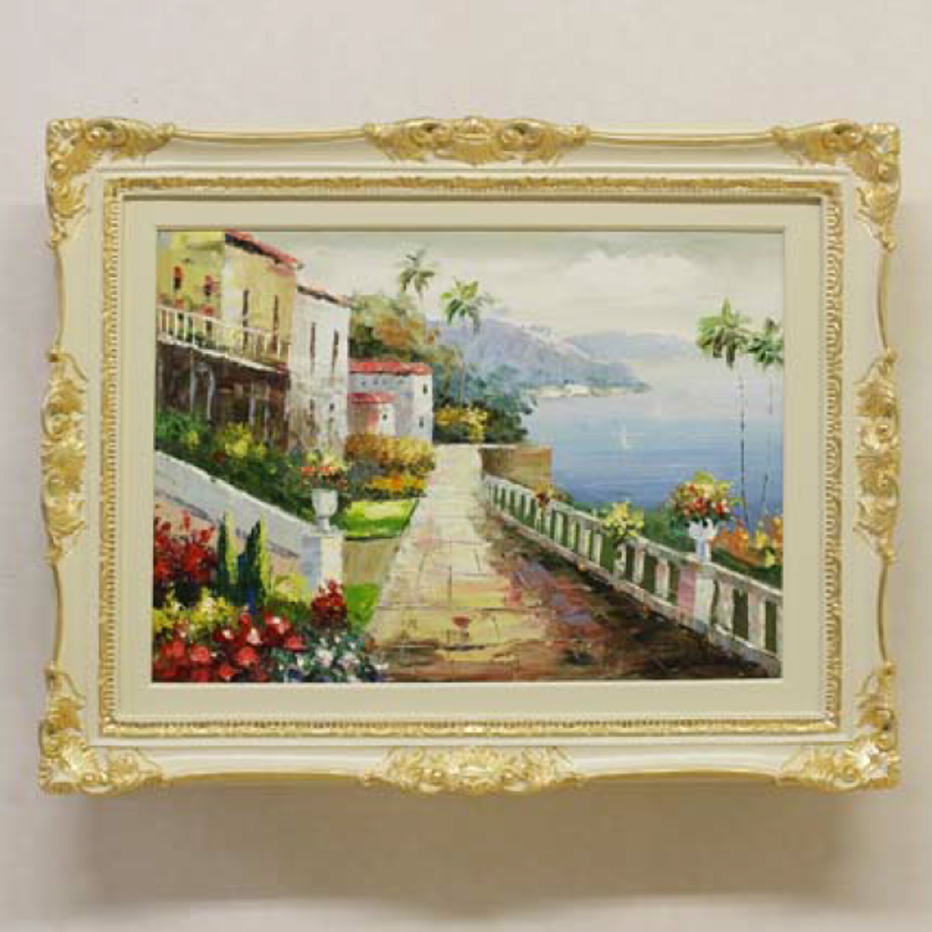 楽天市場】油絵 南イタリアの額絵 アート 絵画 額縁 輸入家具