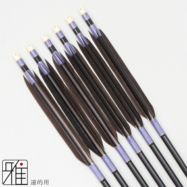 楽天市場】弓道 矢 ジュラルミン矢 6本組遠的矢 黒手羽 1813シャフト矧