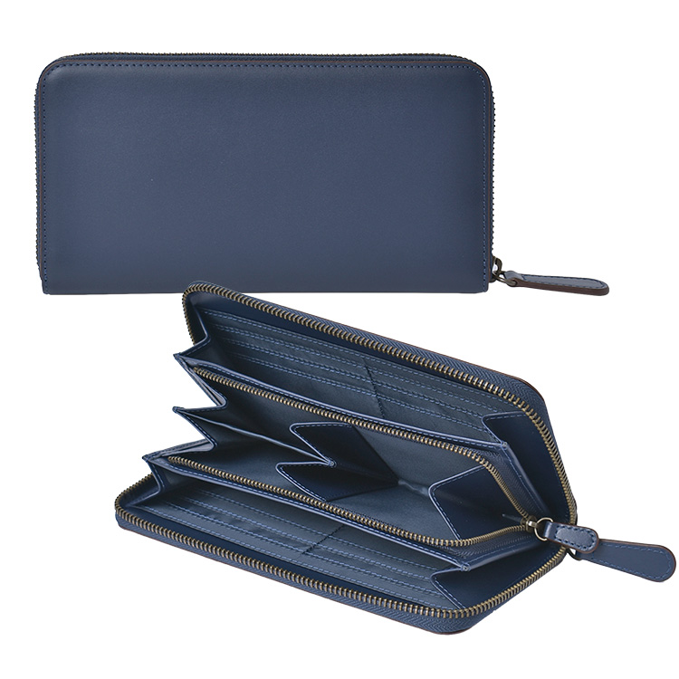 MGSABLE 長財布 レディース メンズ 本革 ラウンド 財布 ブラウン