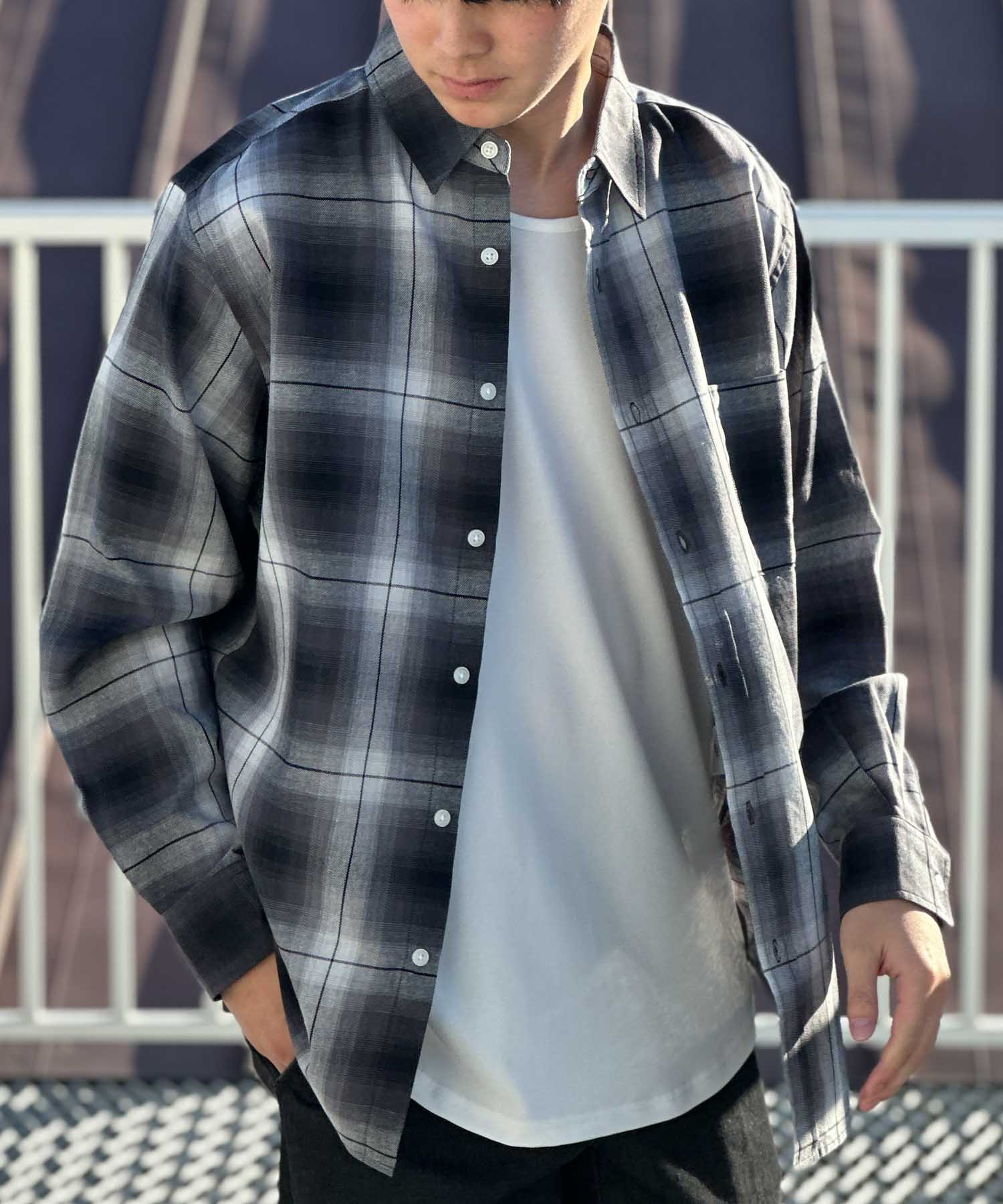 NAVY シャツ メンズ 長袖 綿100％ コットン カラバリ豊富 無地