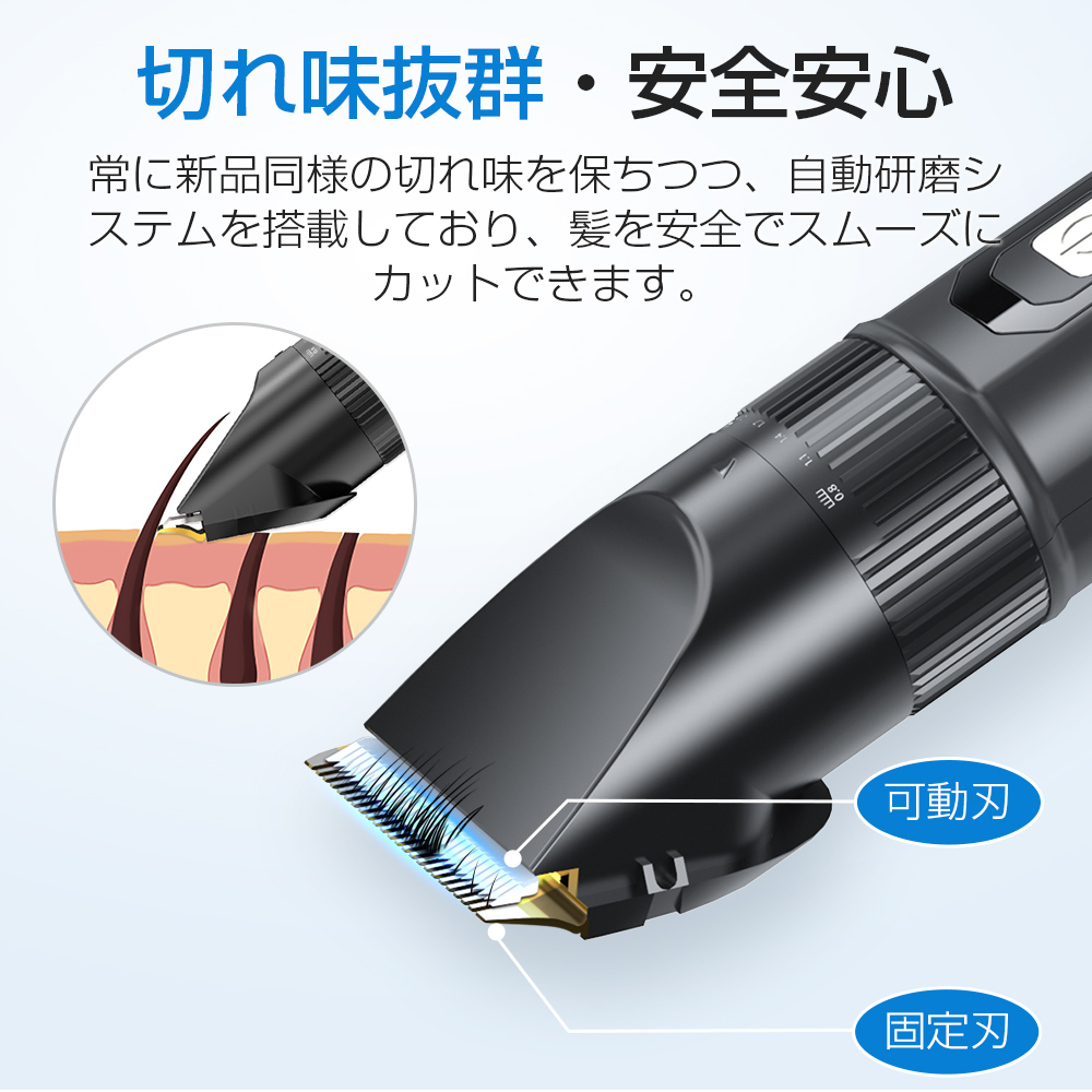 電気バリカン ヘアカッター バリカン散髪 2000mAh ヘアクリッパー