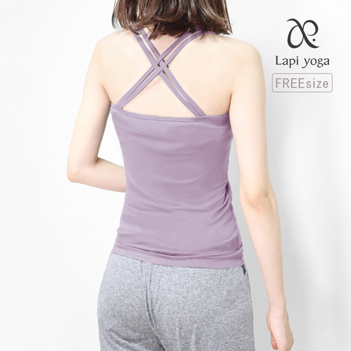 ヨガウェア トップス キャミソール バッククロス レーヨン ヨガ
