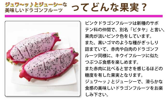 沖縄県南城市産ピンクドラゴンフルーツ 約1kg前後 3〜5玉入 送料