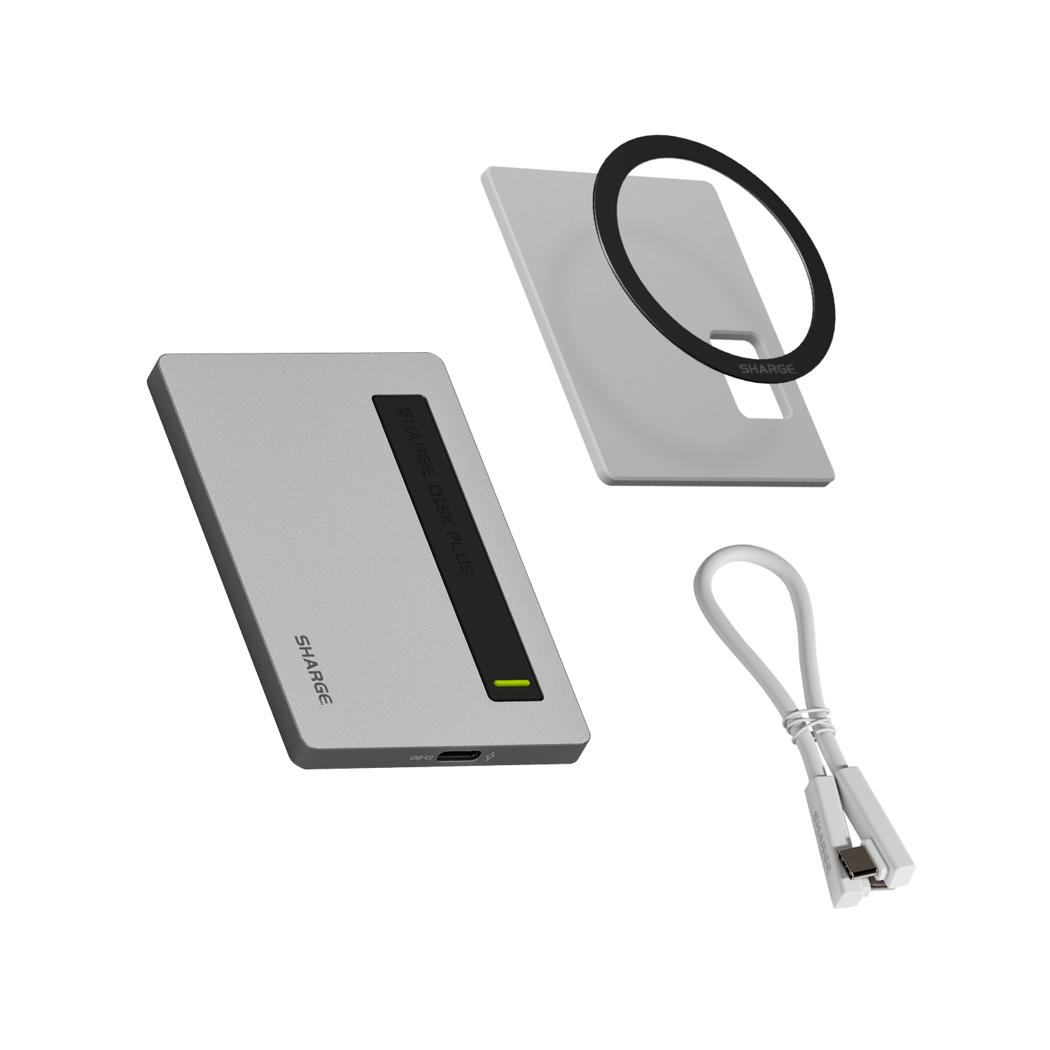 SHARGE Disk Plus World's thinnest 0.24” Data + charging (PD 100W