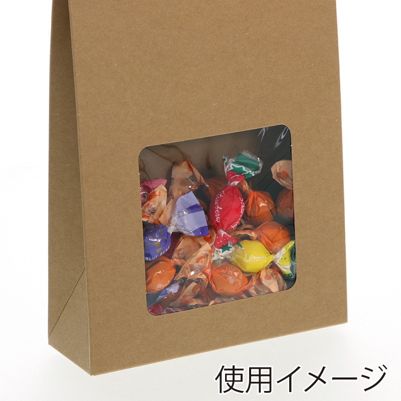 HEIKO 箱 ギフトボックス クラフトギフトBOX 窓付バッグS 10枚/袋