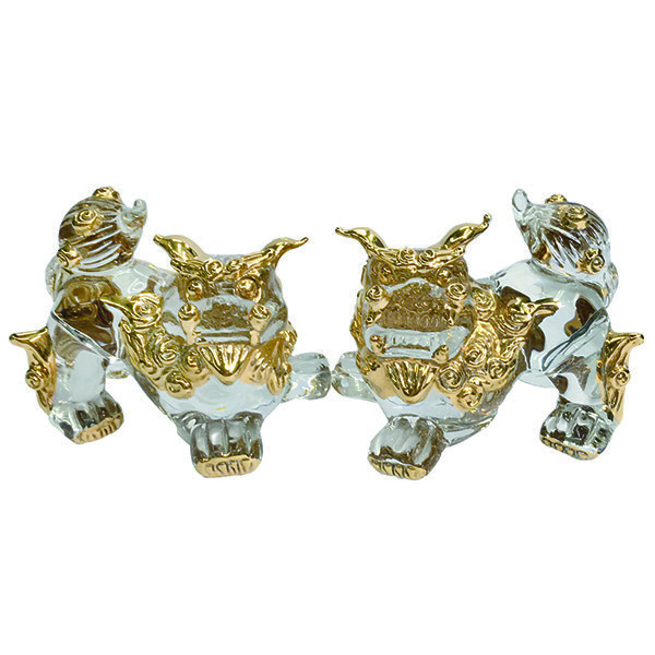 22-22ガラスシーサー（金） | 守礼堂オンラインショップ