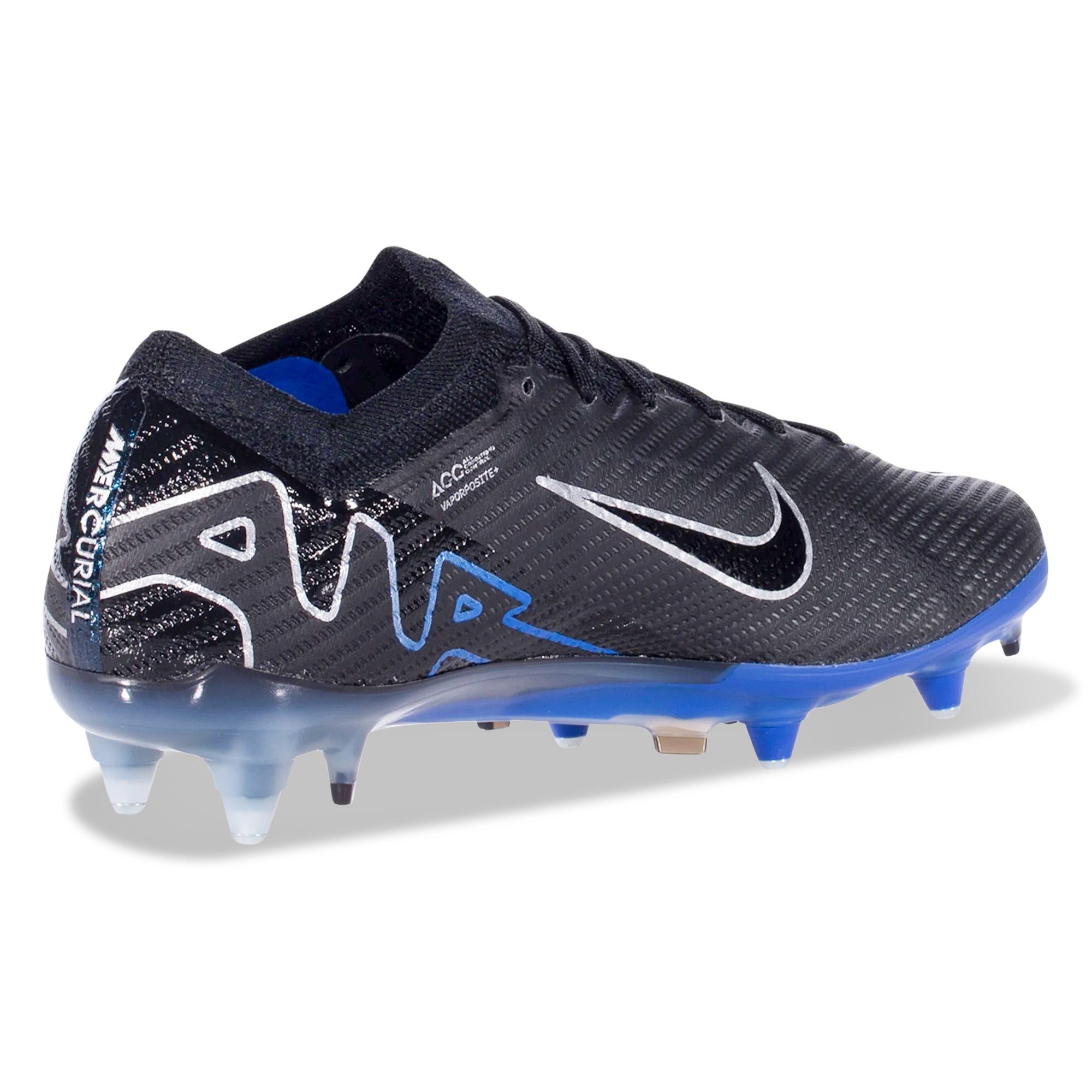 Nike Zoom Vapor 15 Elite SG-Pro Soccer Cleats (Black/Chrome-Hyper